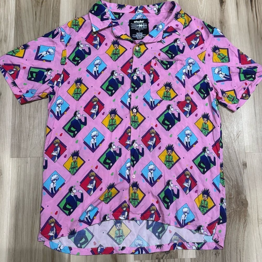 Atsuko Hunter X Hunter Allover Print Button Up Shirt Men’s Large